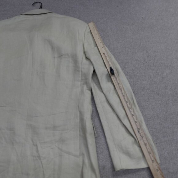 Faconnable Sport Coat 40R Beige Solid 100% Linen 3 Button Half Lined - Picture 9 of 12